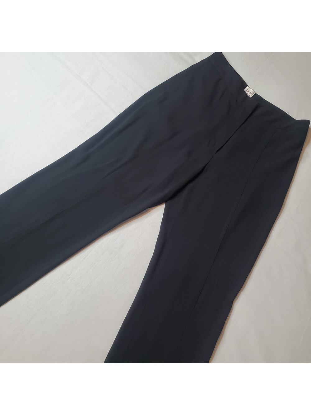 Aritzia Little Moon Womens Size 4 Front‑Slit Crepe Pant Straight Leg Black